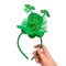Little Top Hat St. Patrick's Sequin Headband, Green Hair Accessory With Clovers and Tulle for Holidays and Themed Parties, One Size Fits Most (Top Hat with Clovers and Tulle)